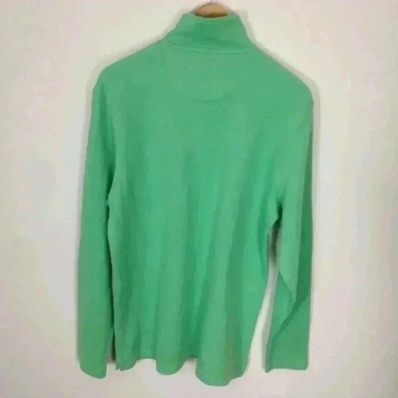 Chaps Men Medium Green Cotton 1/4 Zip Pullover NWT - Picture 5 of 5